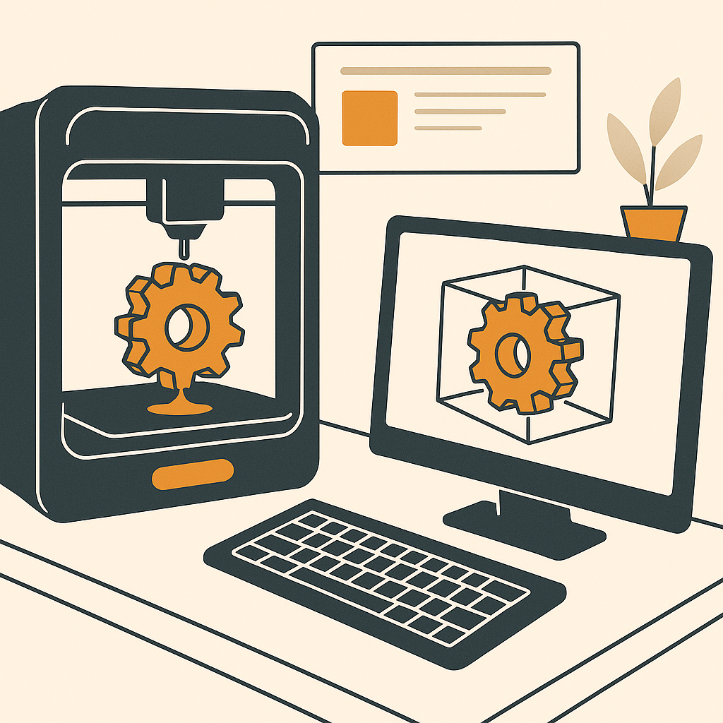 Illustratie van 3D printen